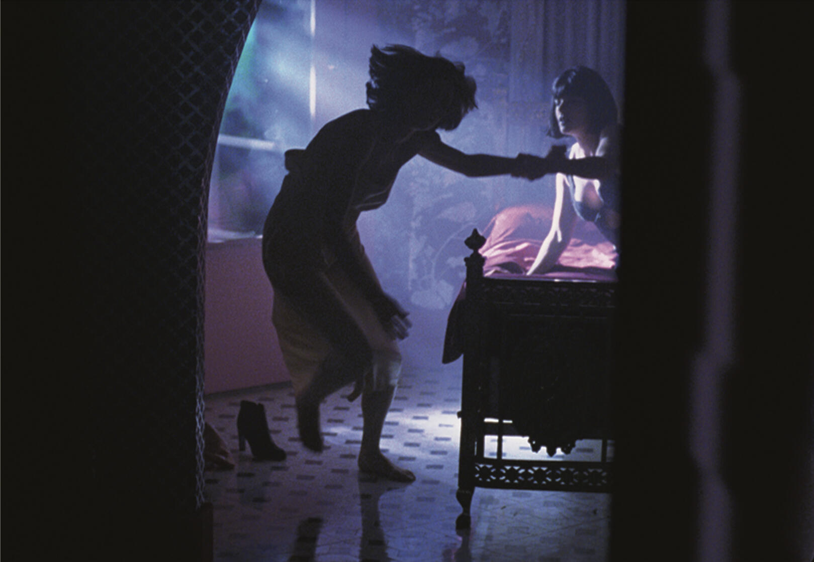 Nightmare scene with back and side lighting by Scott L. Dale Nightmare scene with back and side lighting of woman in bed reaching out to a woman running away by Scott L. Dale