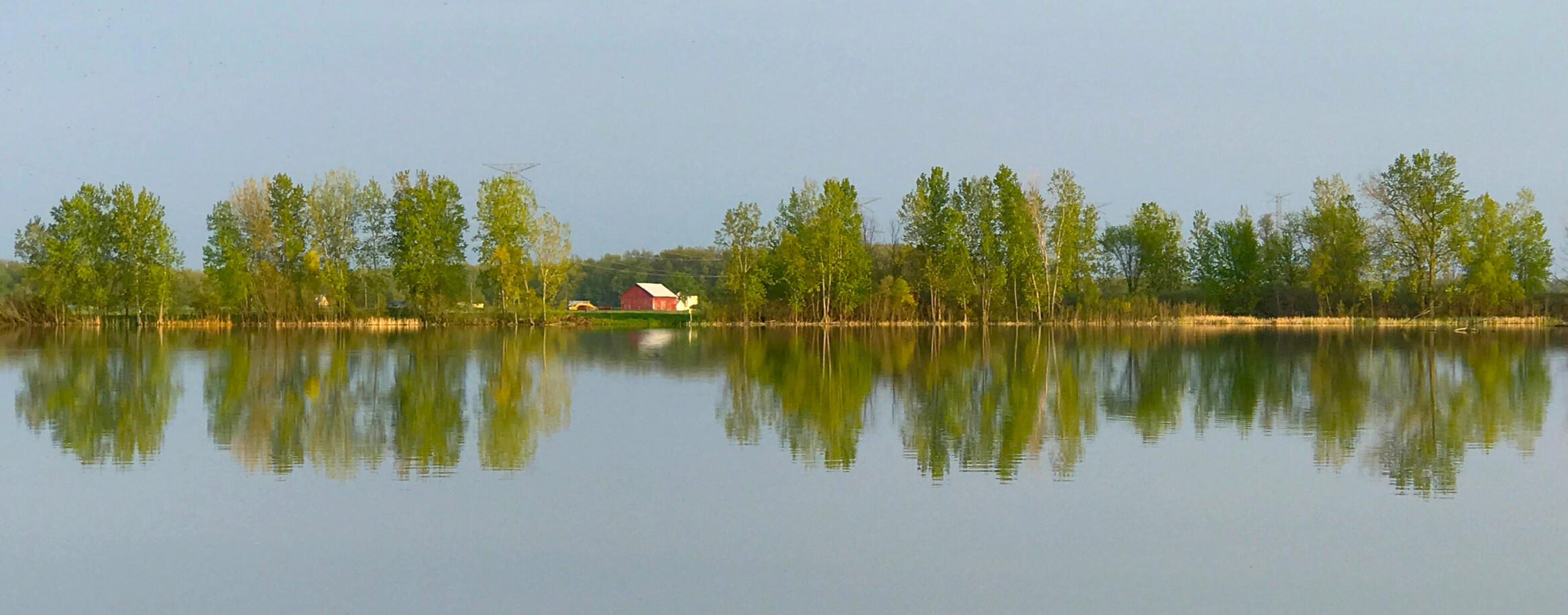 Wide format rural barn reflection in river image by Scott L. Dale Wide format rural red barn reflection in river image by Scott L. Dale